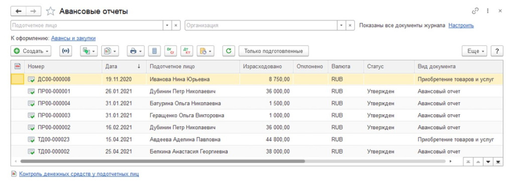 Авансовый отчет в ERP УХ Авансовый отчет в ERP УХ
